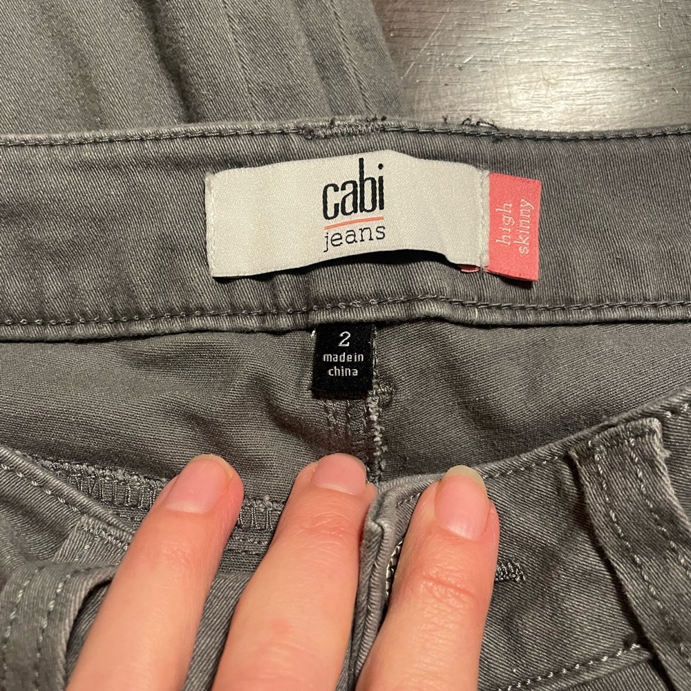 CAbi brand size 2 job waisted skinny gray jeans EUC - Picture 4 of 4